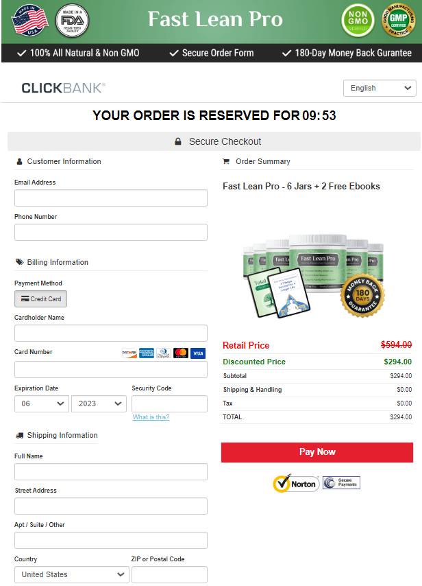 Fast Lean Pro - Secure Order Page